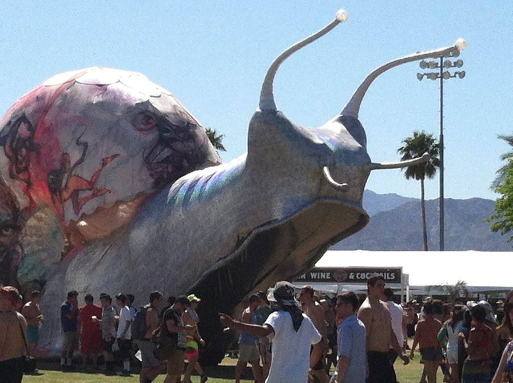 Why a snail?  It's Coachella.  Why not?