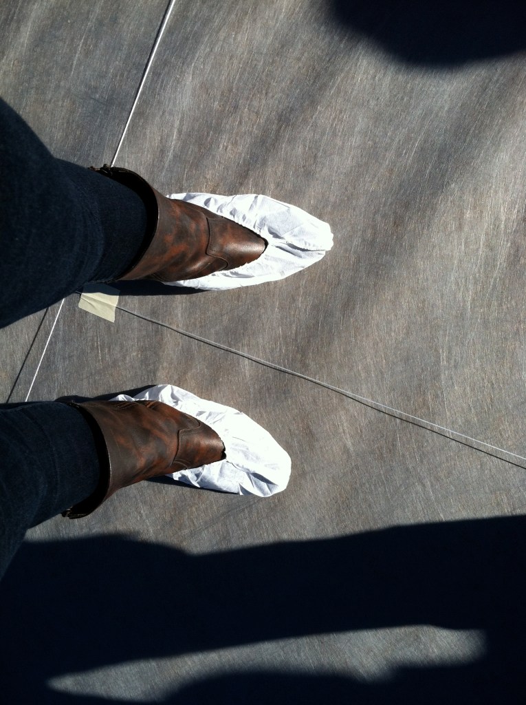 Construction booties over boots