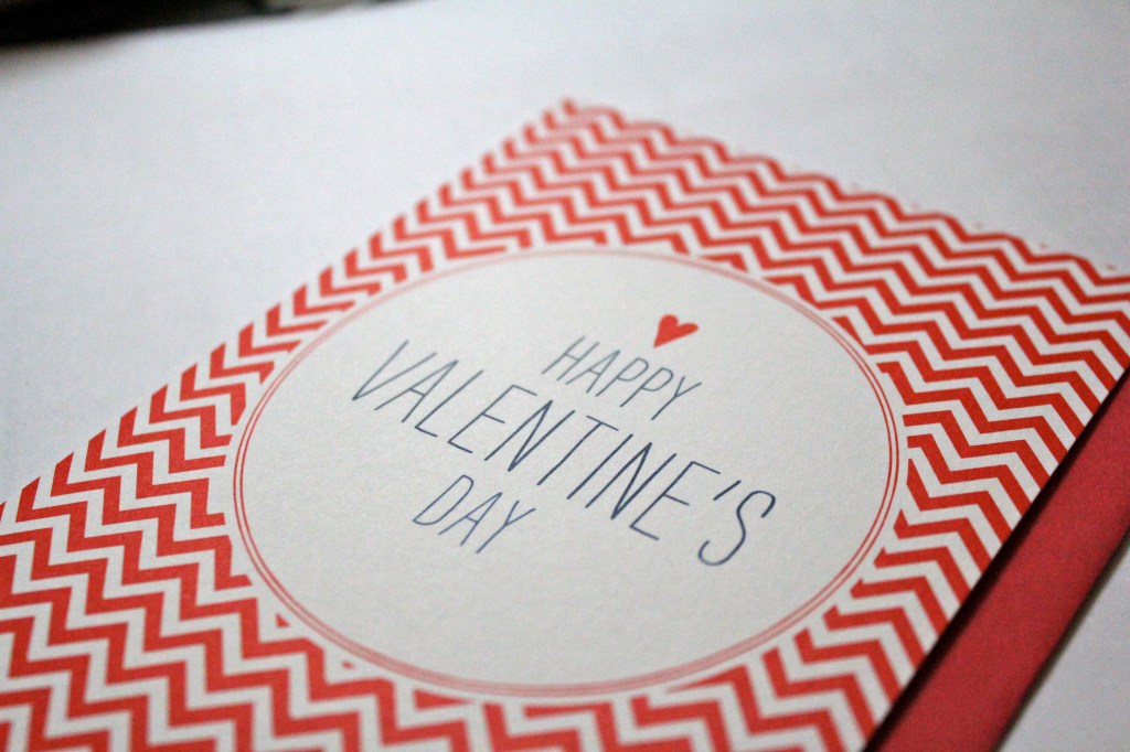 Zig-zag striped Valentine's Day card