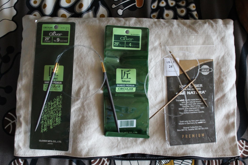 Mismatched knitting needles and needle cases