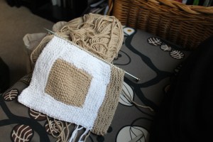 New Log Cabin Washcloth in progress