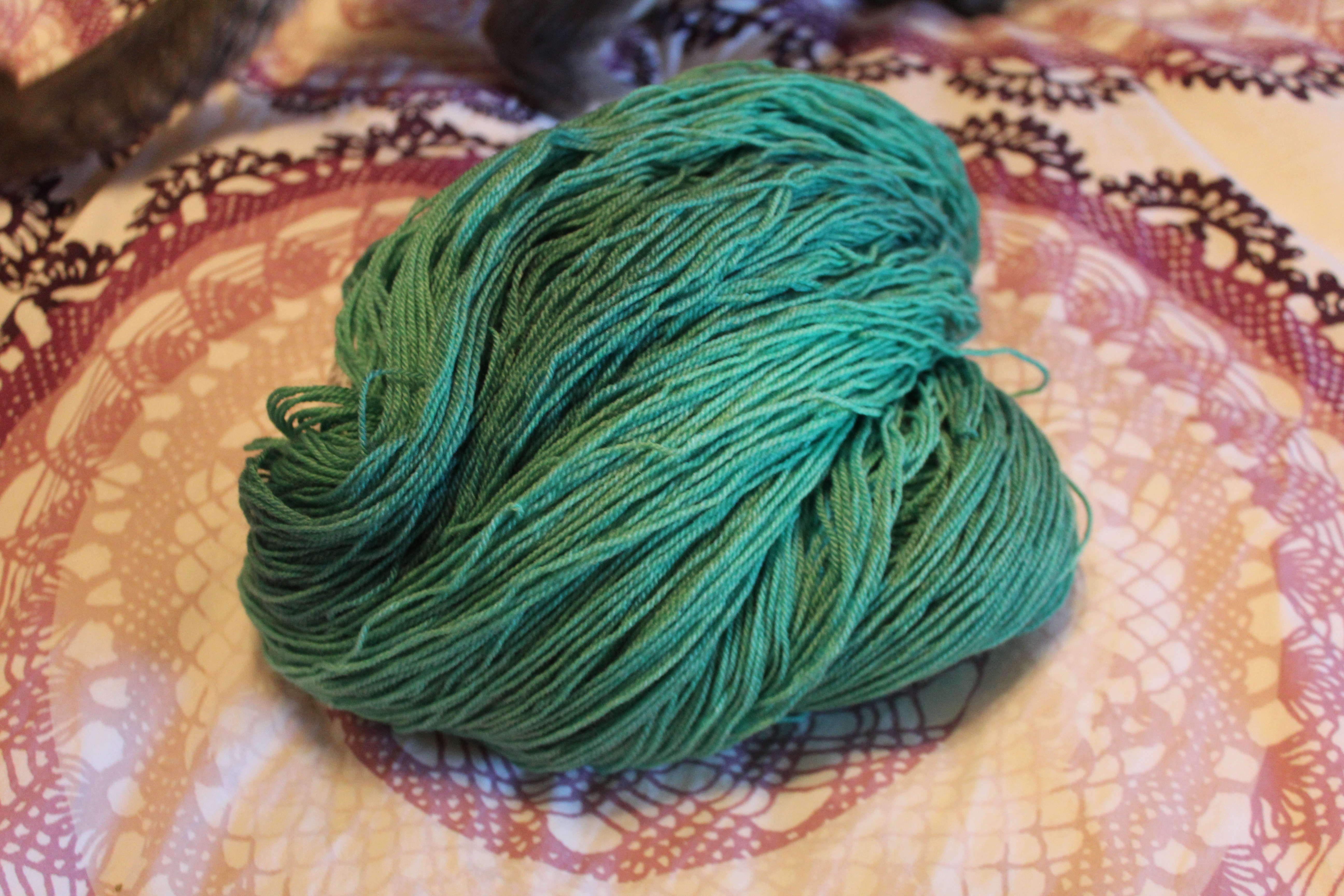 Turquoise yarn from Th'Red Head
