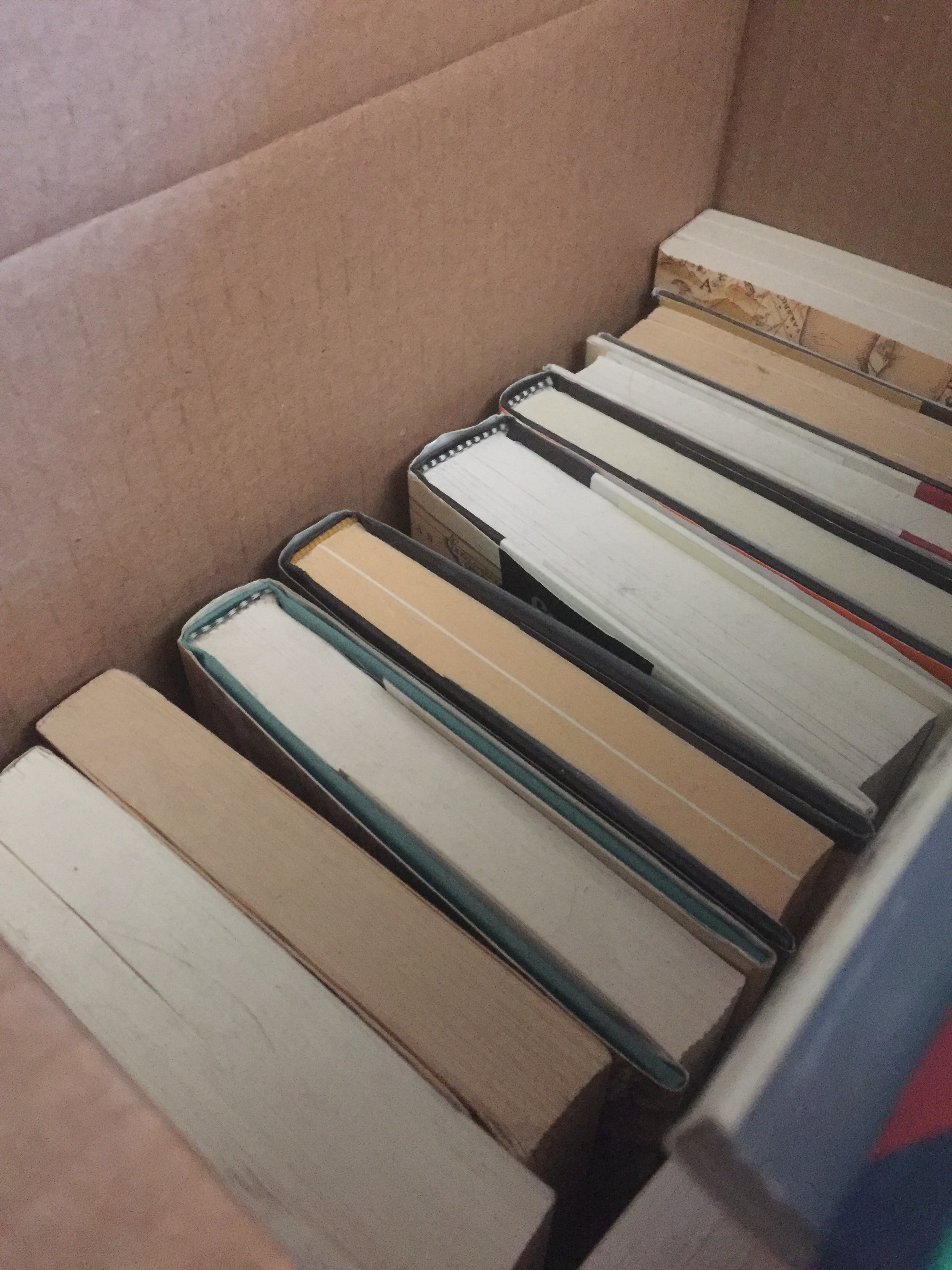 Books in a cardboard box