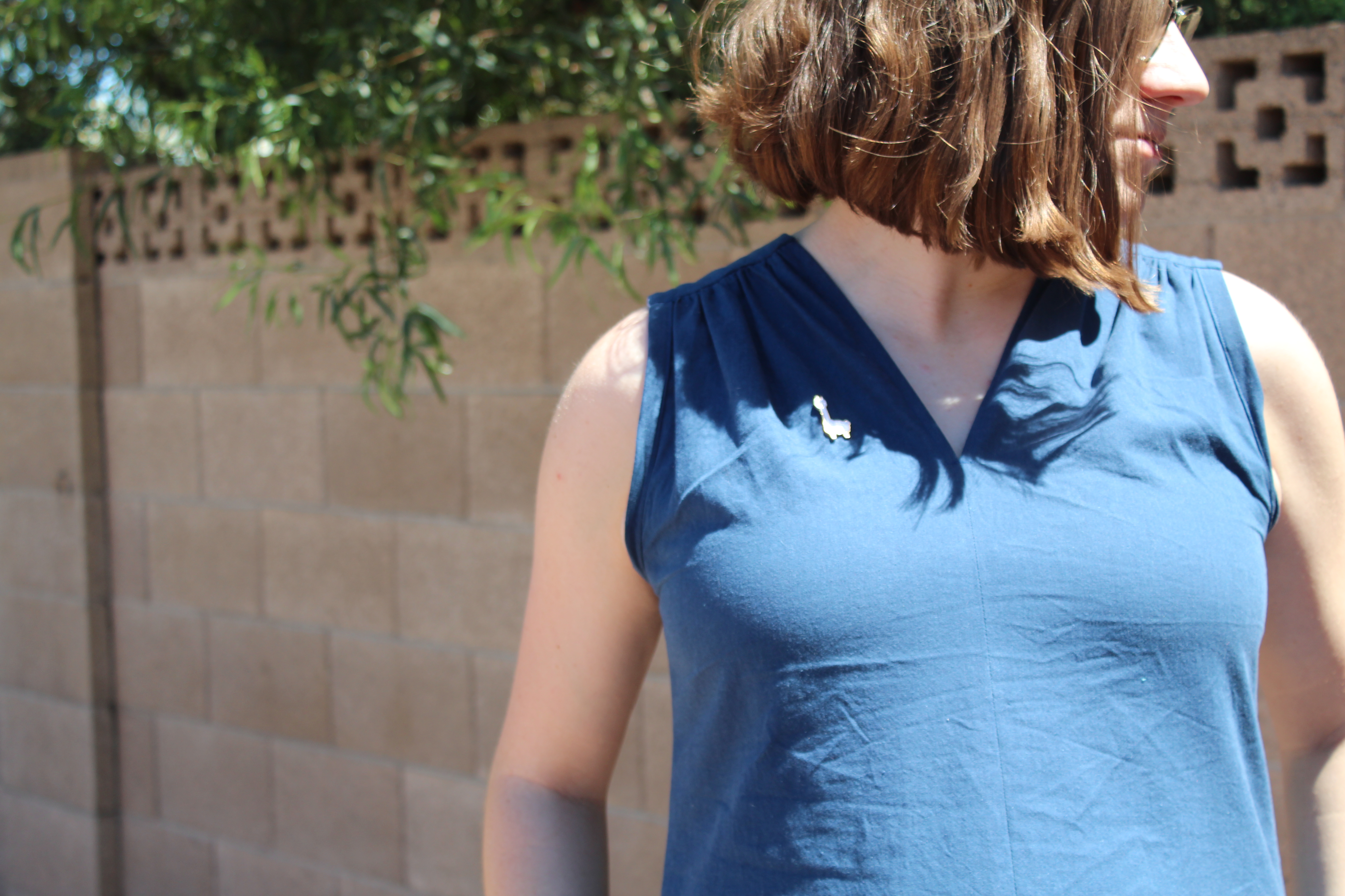 Neckline detail of blue Endless Summer Tunic