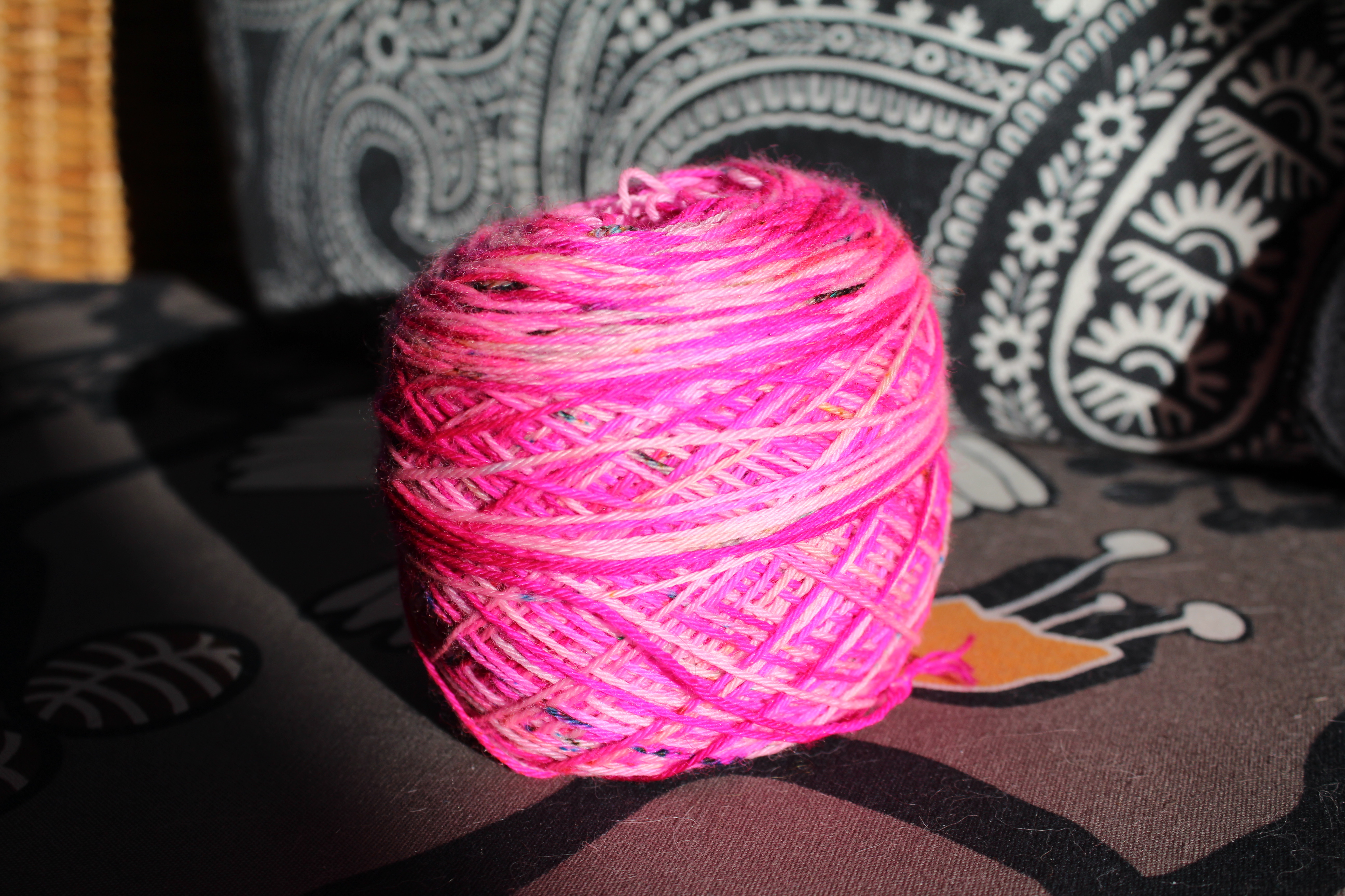 Hedgehog Fibres sock yarn in bright fuchsia