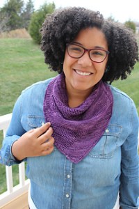 Image of Rebecca Mackenzie wearing her Aperture Cowldana outside, image copyright Rebecca Mackenzie